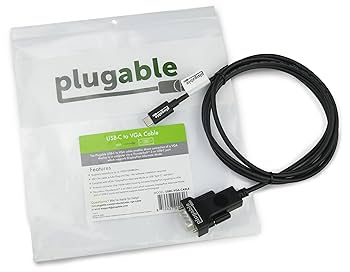Amazon | Plugable USB-C - VGA 変換アダプターケーブル 1.8m